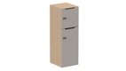 Meuble à cases H.137xL.45xP.50cm - 2 cases : 1 x H86cm (en bas) + 1 x H43cm. portes avec découpe en partie haute. serrure à code