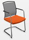 Dandy - Chaise piétement luge chrome (CH).Assise Vinyle Valencia Orange VLN (VLN)