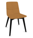 MELODY chaise 4 pieds bois. face intérieure tissu STEP jaune face extérieure tissu step mélange coloris jaune piétement noir