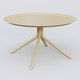 Table Basse Fashion Styl piètement 4 branches. Plateau Jaune Cuivre (RAL 1002) et pietement Jaune Cuivre (RAL 1002).