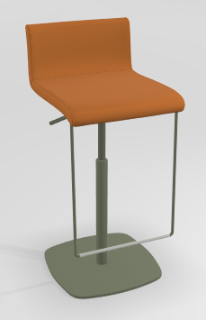 CHAISES ET TABOURETS - Réglables en hauteur - COCKTAIL Tabouret -Finitions : MOSAIC ORANGE (M320) / PIETEMENT EPOXY : structure coloris VERT BRONZE MAT (EP60)