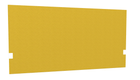 SECRET Panneau-écran acoustique H74cm pour poste solo L.140cm. 2 faces tissu LUCIA coloris jaune. pinces de fixation réglables en hauteur coloris aluminium