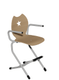 Bridge LÉNA II coque Étoile bois teinté piètement aluminium époxy - H52 cm