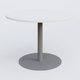 Table ronde diametre 120 cm avec pieds colonne centrale. Plateau Blanc et pietement Aluminium