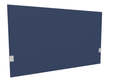 SECRET Panneau-écran acoustique H74cm pour poste solo L.120cm. 2 faces tissu SYNERGY coloris bleu nuit. pinces de fixation réglables en hauteur coloris aluminium
