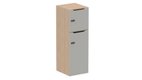 Meuble à cases H.137xL.45xP.50cm - 2 cases : 1 x H86cm (en bas) + 1 x H43cm. portes avec découpe en partie haute. serrure à code