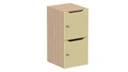 Meuble à cases H.92xL.45xP.50cm - 2 cases H43cm. portes avec découpe en partie haute. serrure à clé