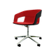 Melody - Fauteuil Pietement roulettes Alu poli (CH). Tissu Int Step (L19) - Tissu Ext Step (L01)