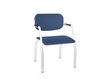 Diva - Chaise piétement 4 pieds chrome (CH).Assise et dossier tissu Bondai Bleu (6003)