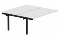 k3 - Bench suivant 2 Plateaux fixes 160x70 (encombrement P145xL160cm) -Finitions : PLATEAUX: BLANC (BL) / PIETEMENTS: NOIR GRAINE MAT (NG ) / 