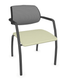DIVA fauteuil dos résille. 4 pieds chromés. assise vinyle RNN coloris taupe dossier résille coloris noir