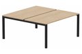 k3 - Bench départ 2 Plateaux fixes 180x80 (encombrement P165xL180cm) -Finitions : PLATEAUX: HETRE (HE) / PIETEMENTS: NOIR GRAINE MAT (NG ) / 