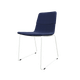 Melody - Chaise pietement Luge Blanc (BL). Tissu Int Step Bleu (L04) - Tissu Ext Step Bleu (L04)