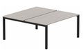 k3 - Bench départ 2 Plateaux fixes 180x80 (encombrement P165xL180cm) -Finitions : PLATEAUX: ACACIA (AK) / PIETEMENTS: NOIR GRAINE MAT (NG ) / 