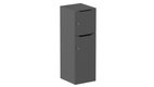 Meuble à cases H.137xL.45xP.50cm - 2 cases : 1 x H86cm (en bas) + 1 x H43cm. portes avec découpe en partie haute. serrure à clé