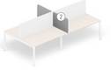 Kit de 2 panneaux-écrans STANDARD H.35cm - transversaux  bench L.80cm- tissu STEP  gris clair chiné- pinces  aluminium
