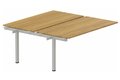 k3 - Bench suivant 2 Plateaux fixes 120x80 (encombrement P165xL120cm) -Finitions : PLATEAUX: NOYER (NO) / PIETEMENTS: ALUMINIUM (AL ) / 