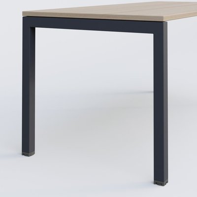 Gamme K3 - Plans droits - K3 Plateau droit 140x70 pieds fixe. Plateau Acacia et pietement Anthracite.