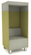 Phonebox acoustique permet de passer les appels sans gêner les autres, coloris vert pomme et gris clair 