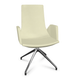 KI fauteuil de conférence haut dossier. piétement 4 branches en aluminium poli