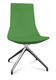 KI chaise de conférence haut dossier. piétement 4 branches en aluminium poli