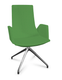 KI fauteuil de conférence haut dossier. piétement 4 branches en aluminium poli