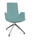 KI fauteuil de conférence haut dossier. piétement 4 branches en aluminium poli
