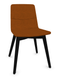 MELODY chaise 4 pieds bois. face intérieure tissu STEP mélange orange chiné face extérieure tissu step mélange coloris orange chiné piétement noir