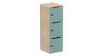 Meuble à cases H.137xL.45xP.50cm - 3 cases H43cm. portes avec découpe en partie haute. serrure à code