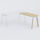 K8Wood Retour direct 120x60 sur pied - Finitions: Plateau : Chêne /Piétements : Blanc / bois (BW)