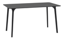 OSLO-Table plateau stratifié compact ép.12mm, piètement entièrement moulé thermoplastique.140x80 cm-Finition: plateau noir/piètement noir