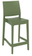 NEW YORK -Chaise Bar Haut.65cm en polypropylène renforcé fibre de verre-Finition vert olive