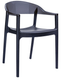 WALLIS-Fauteuil design bicolore en polycarbonate transparent -jeu de couleur et de transparence -Finition noir et noir transparent (NNR)