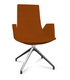 KI fauteuil de conférence haut dossier. piétement 4 branches en aluminium poli
