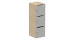 Meuble à cases H.137xL.45xP.50cm - 3 cases H43cm. portes avec découpe en partie haute. serrure à clé