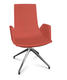 KI fauteuil de conférence haut dossier. piétement 4 branches en aluminium poli