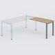 K3 retour direct 120x60cm sur pieds P.60cm. Plateau Noyer et pietement Aluminium