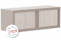 Armoire rehausse H44xL120cm coffre basalte/rideaux acacia