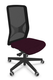 EOLE-Chaise dos résille cadre noir synchrone-soutien lombaire réglable-piétement polyamide noir ASSISE TISSU BORDEAU CHINE