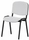Joker Eco - Chaise piétement 4 pieds laqué noir (Noir).Assise et dossier tissu Vinyle V1 Blanc (VNL)