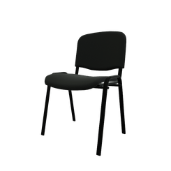 VISITEURS ET FONCTIONNELS - 4 Pieds - Joker Eco - Chaise piétement 4 pieds laqué noir (Noir).Assise et dossier tissu Lucia Noir YBA (YBA)