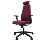 SO PRETTY - Fauteuil manager + têtière + accotoirs. Mécanisme synchrone décalé avec translation d'assise. Tissus Bondai Prune BNQ