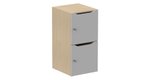 Meuble à cases H.92xL.45xP.50cm - 2 cases H43cm. portes avec découpe en partie haute. serrure à clé
