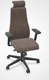 SO PRETTY - Fauteuil manager + têtière + accotoirs. Mécanisme synchrone décalé avec translation d'assise. Tissus Step Brun SMM