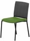 ZEN mesh visiteur - Chaise piétement 4 pieds laqué noir (A).Assise tissu et dossier résille Step Vert STE (L09)