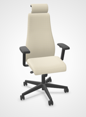 DIRECTION - Fauteuils - SO PRETTY - Fauteuil manager + têtière + accotoirs. Mécanisme synchrone décalé avec translation d'assise. Tissus Cuir Pleine Fleur Beige clair SQV SQV