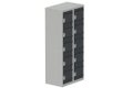 Vestiaire multicases, 2 colonnes L.80cm/10 cases, coffre gris clair/portes anthracite