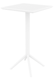 SEVILLE - Table 60x60 cm  rabattable - Haut.108cm  en résine durable cadre métallique haute qualitè traitè qualitè-Finition :Plateau et piètement blanc