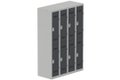 Vestiaire multicases, 4 colonnes L.120cm/8 cases, coffre gris clair/portes anthracite