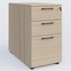 Caisson hauteur de bureau mélamine 3 tiroirs, profondeur 60cm. Caisson Acacia et poignets Anthracite.